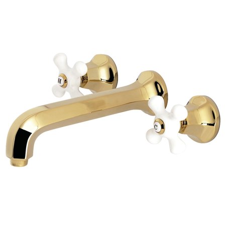 KINGSTON BRASS KS4122PX Metropolitan 2-Handle Wall Mount Bathroom Faucet, Brass KS4122PX